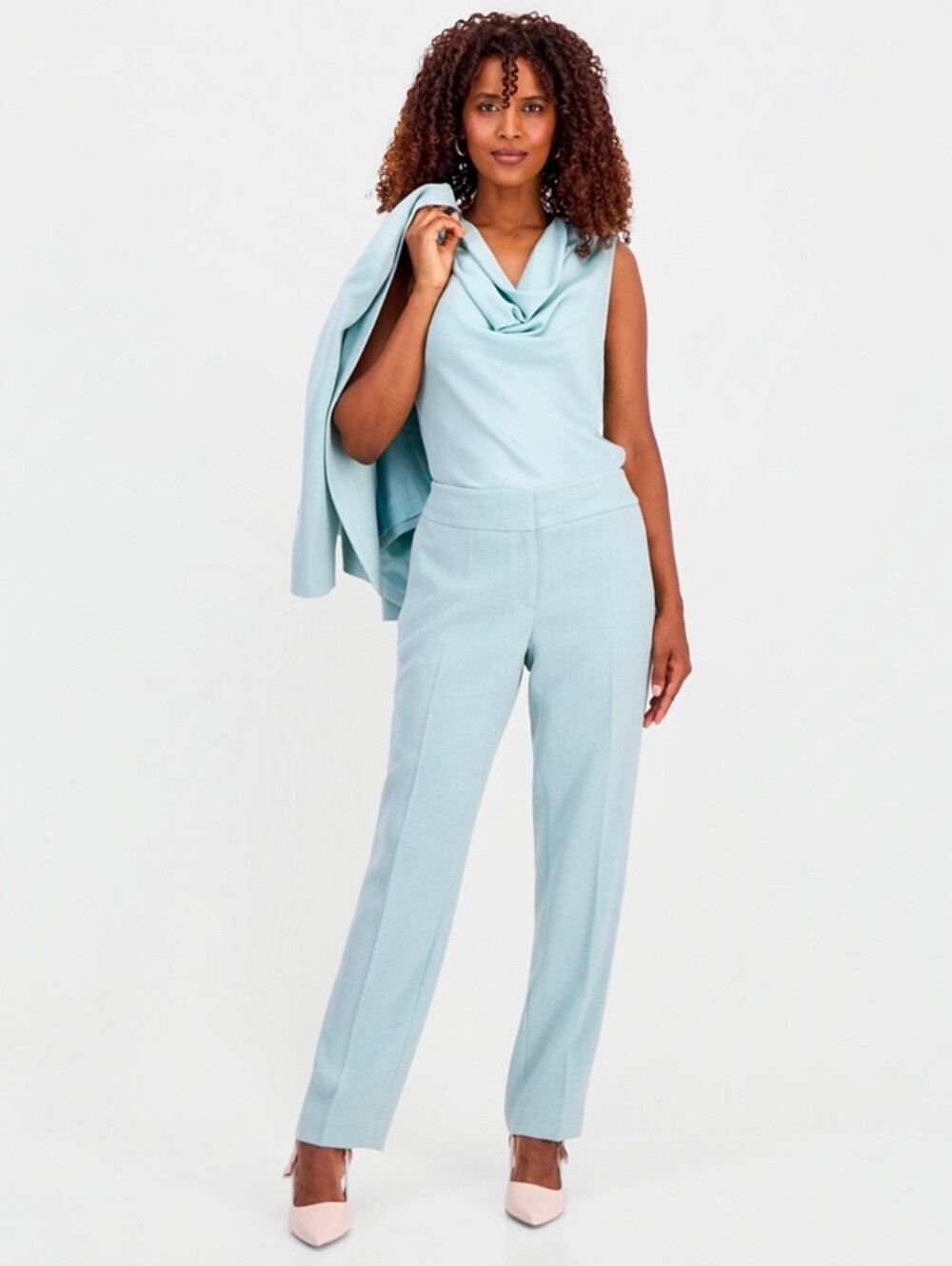 Kasper Light Blue Ankle Pants Dress Pants Petite Trousers Size 14